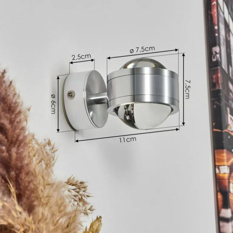 Applique murale Indore LED Aluminium, 2 lumières