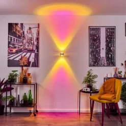Applique murale Indore LED Aluminium, 2 lumières