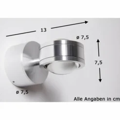 Applique murale Indore LED Aluminium, 2 lumières