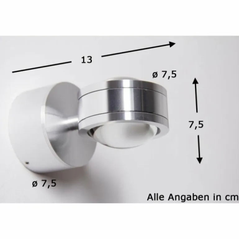 Applique murale Indore LED Aluminium, 2 lumières