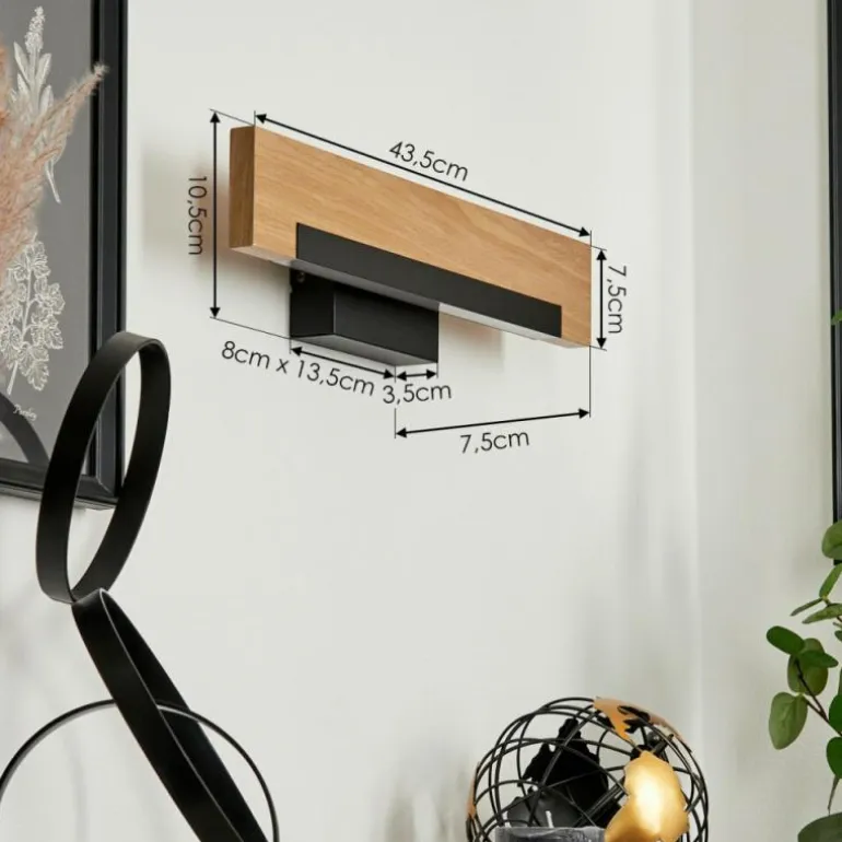 Applique murale Inzino LED Écru, Noir, 1 lumière