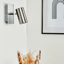 Applique murale Javel Chrome, Nickel mat, 1 lumière
