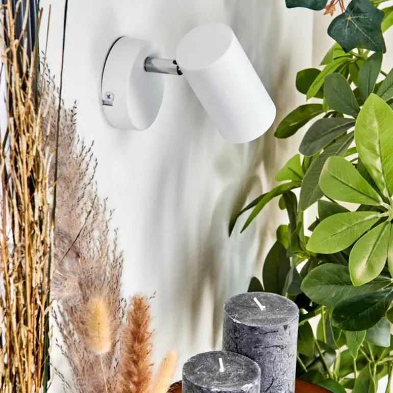 Applique murale Javel Chrome, Blanc, 1 lumière