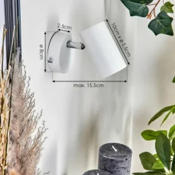 Applique murale Javel Chrome, Blanc, 1 lumière