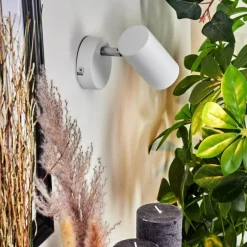 Applique murale Javel Chrome, Blanc, 1 lumière