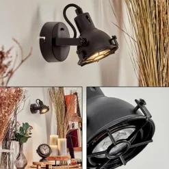Applique murale Jonsered LED Noir, 1 lumière