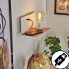 Applique murale Lafinur Brun, Couleur bois, Blanc, 1 lumière