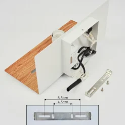 Applique murale Lafinur Brun, Couleur bois, Blanc, 1 lumière