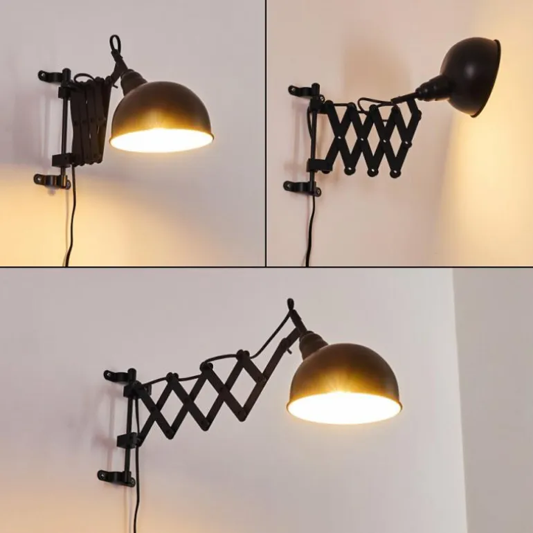 Applique murale Lasano Noir, 1 lumière