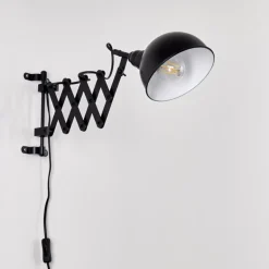 Applique murale Lasano Noir, 1 lumière