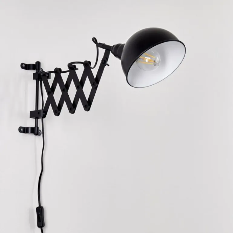 Applique murale Lasano Noir, 1 lumière