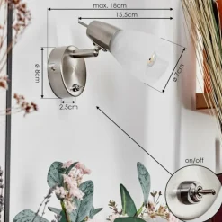 Applique murale Lejsta LED Nickel mat, 1 lumière