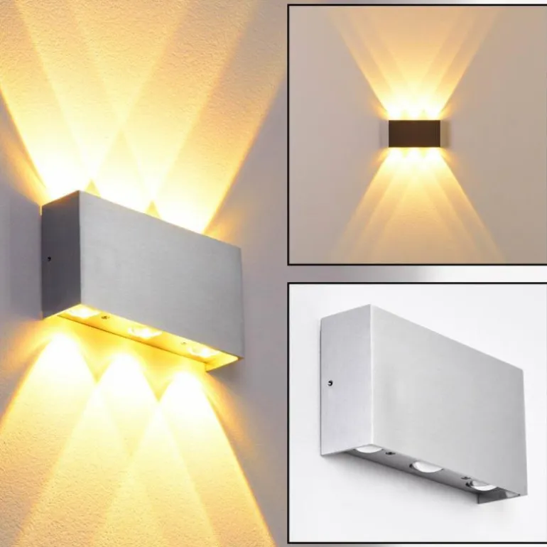 Applique murale Lente LED Aluminium, 6 lumières