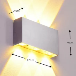 Applique murale Lente LED Aluminium, 6 lumières