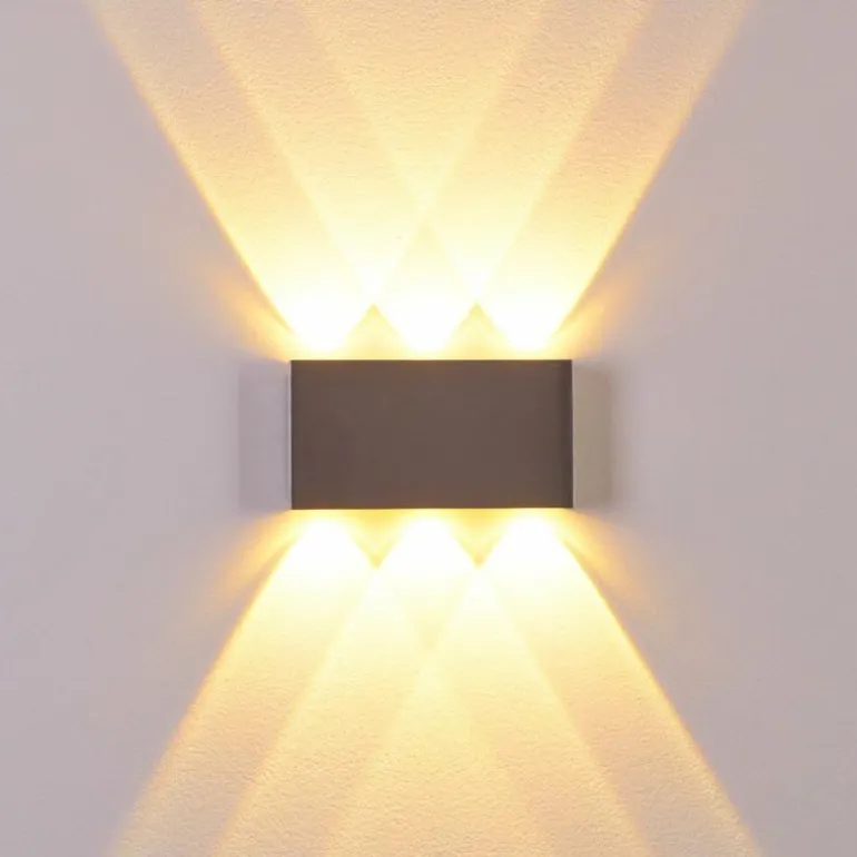 Applique murale Lente LED Aluminium, 6 lumières