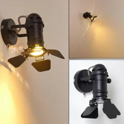 Applique murale Lichinga Noir, 1 lumière