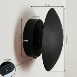 Applique murale Mezia LED Noir, 1 lumière