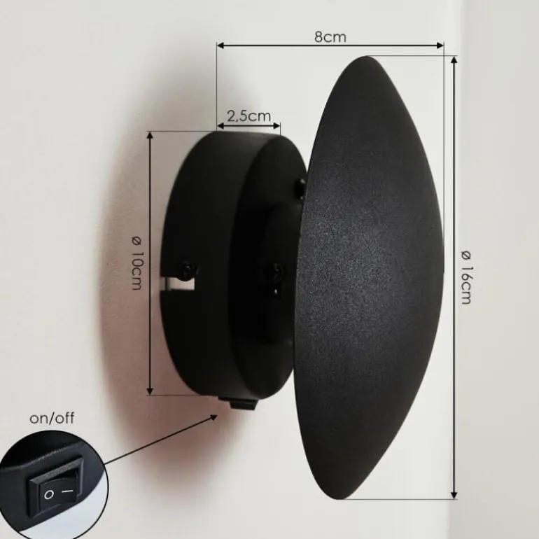 Applique murale Mezia LED Noir, 1 lumière
