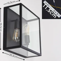 Applique murale Moatize Noir, 2 lumières