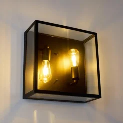 Applique murale Moatize Noir, 2 lumières