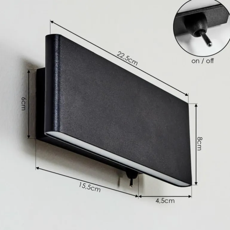 Applique murale Mosambik LED Noir, Blanc, 1 lumière