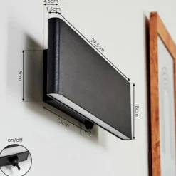 Applique murale Mosambik LED Noir, Blanc, 1 lumière