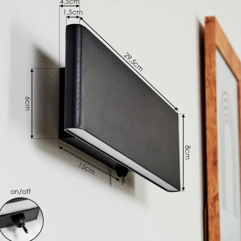 Applique murale Mosambik LED Noir, Blanc, 1 lumière