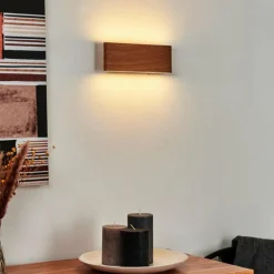 Applique murale Mosambik LED Brun, Bois foncé, Nickel mat, 1 lumière
