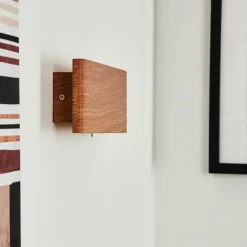 Applique murale Mosambik LED Brun, Bois foncé, Nickel mat, 1 lumière