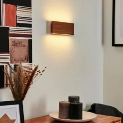 Applique murale Mosambik LED Brun, Bois foncé, Nickel mat, 1 lumière