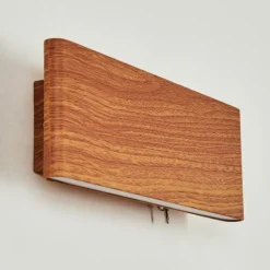 Applique murale Mosambik LED Brun, Bois foncé, Nickel mat, 1 lumière