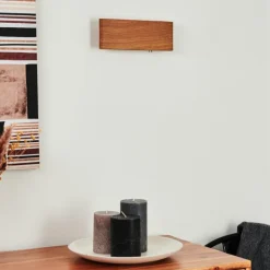 Applique murale Mosambik LED Brun, Bois foncé, Nickel mat, 1 lumière