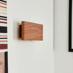 Applique murale Mosambik LED Brun, Bois foncé, Nickel mat, 1 lumière