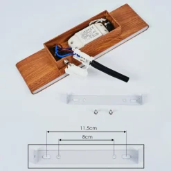 Applique murale Mosambik LED Brun, Bois foncé, Nickel mat, 1 lumière