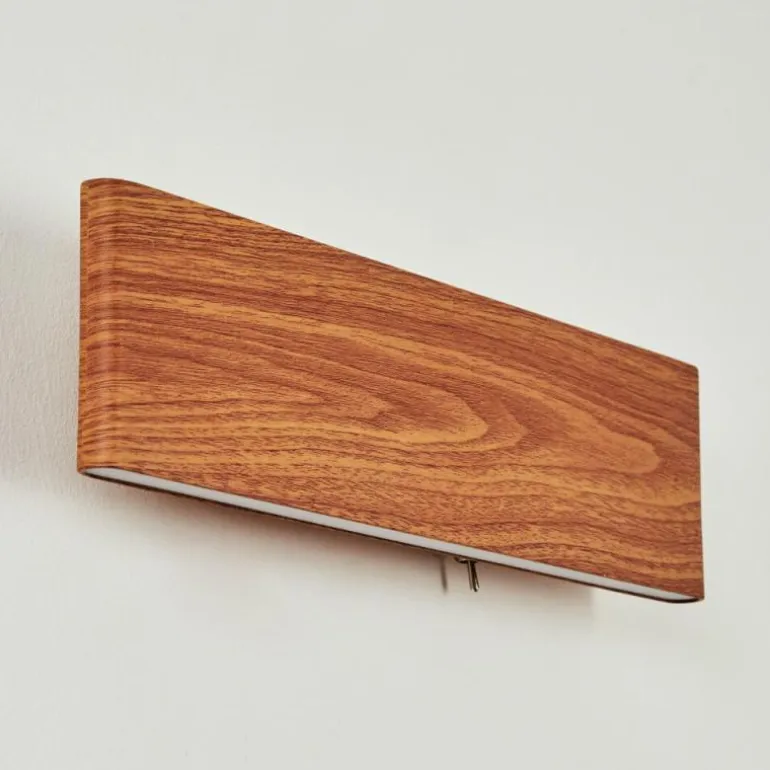 Applique murale Mosambik LED Brun, Bois foncé, Nickel mat, 1 lumière