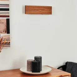 Applique murale Mosambik LED Brun, Bois foncé, Nickel mat, 1 lumière