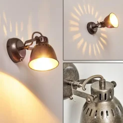 Applique murale Nanlia Gris, Argenté, 1 lumière