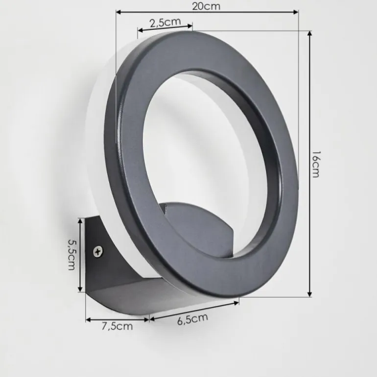 Applique murale Nevis LED Anthracite, 1 lumière