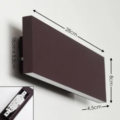 Applique murale Obion LED Rouille, 2 lumières