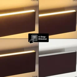 Applique murale Obion LED Rouille, 2 lumières