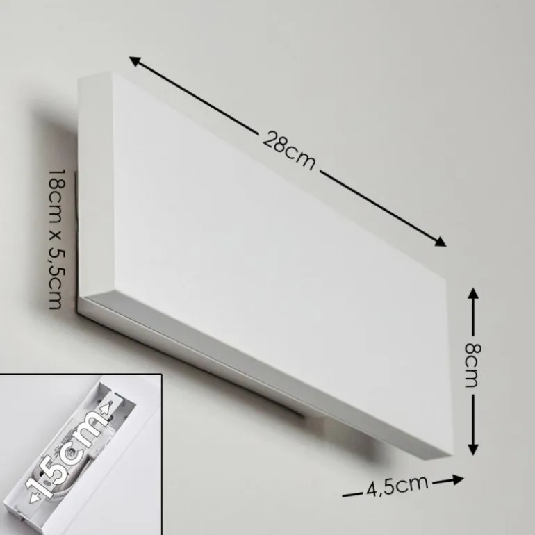 Applique murale Obion LED Blanc, 2 lumières