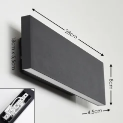 Applique murale Obion LED Anthracite, 2 lumières