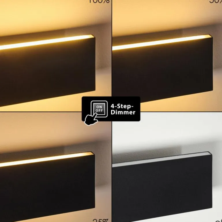 Applique murale Obion LED Anthracite, 2 lumières