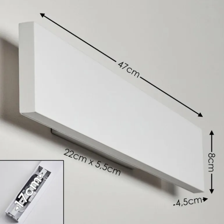 Applique murale Obion LED Blanc, 2 lumières