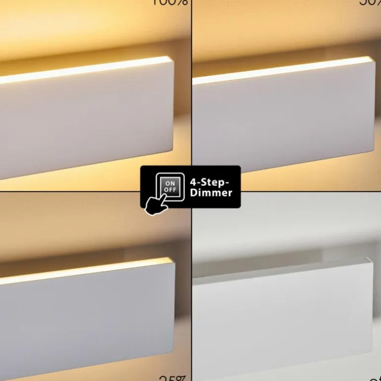 Applique murale Obion LED Blanc, 2 lumières
