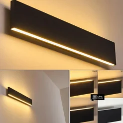 Applique murale Obion LED Noir, 2 lumières