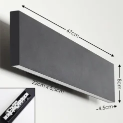 Applique murale Obion LED Noir, 2 lumières
