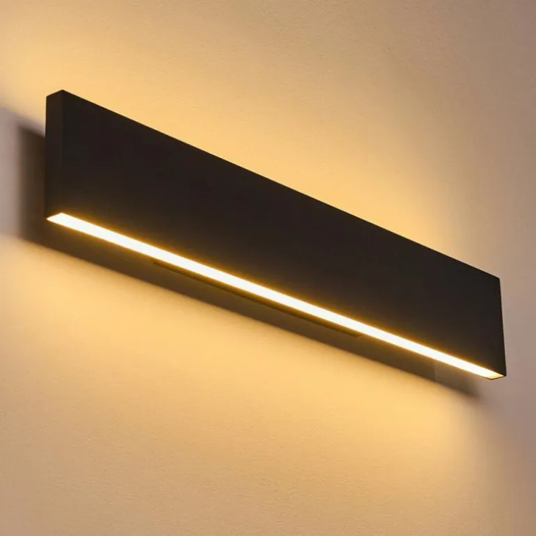Applique murale Obion LED Noir, 2 lumières