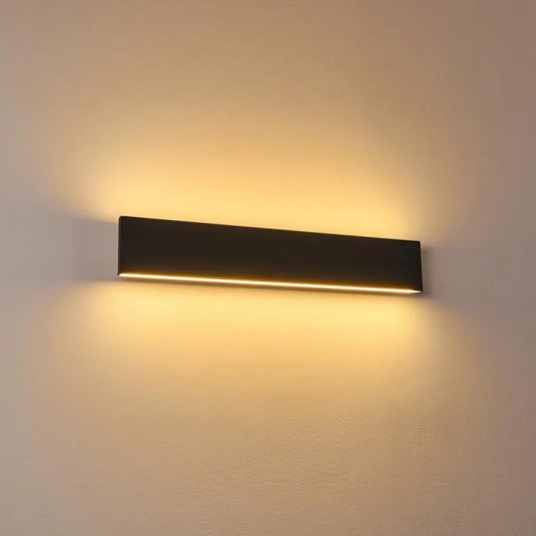 Applique murale Obion LED Noir, 2 lumières