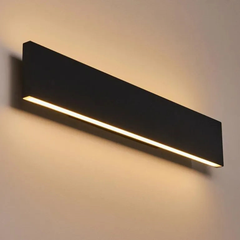 Applique murale Obion LED Noir, 2 lumières